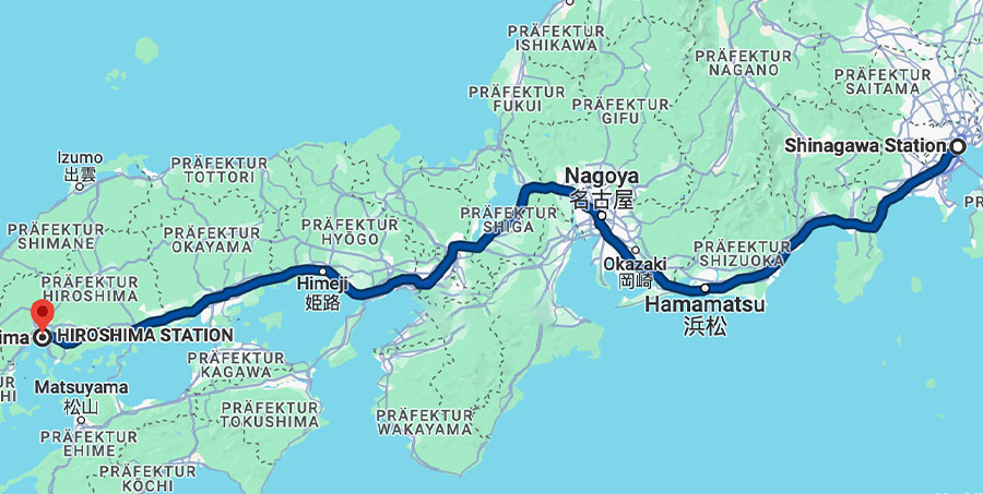 Japan Map 2 weeks Roundtrip